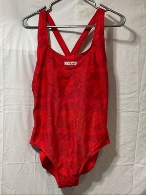 Roots Ladies Red Patterned One-Piece Swimwear